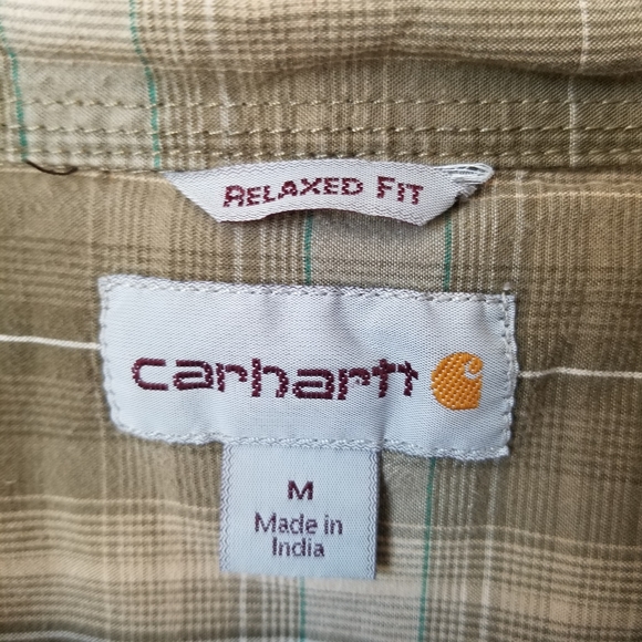 Carhartt men's relaxed fit button-up plaid shirt - Picture 3 of 10